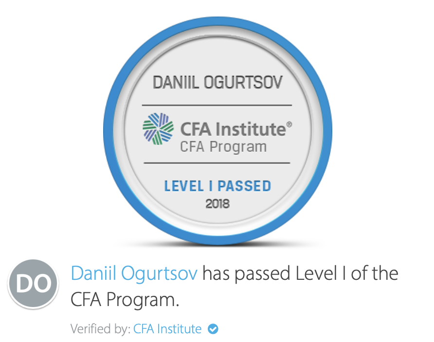 CFA Level I Badge